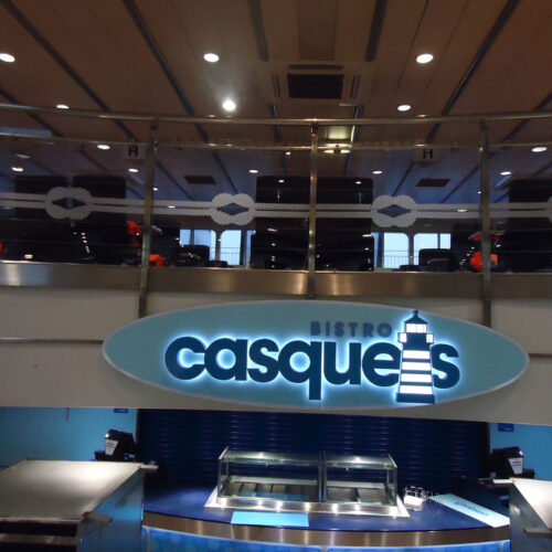 condor casquets ferry retail takeaway 3d lettering a